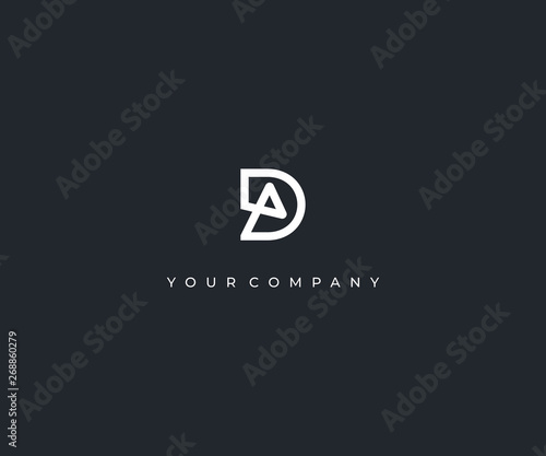 DA D A letter minimalist logo design template