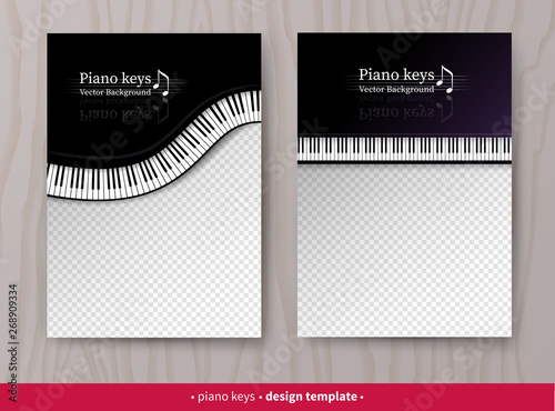 Vector design templates with top view Piano keys