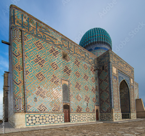 Ancient Mosque at Sunset, Mausoleum of Khoja Ahmed Yasawi, Turkestan, Kazakhstan