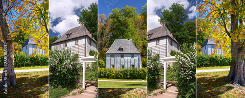 Die Jahreszeiten an Goethes Gartenhaus in Weimar - Collage