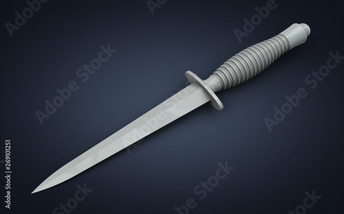 3d illustration of dirk knife isolated on blue