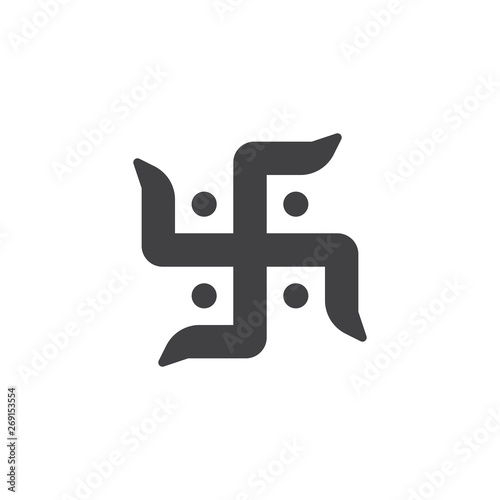 Hindu swastika vector icon. filled flat sign for mobile concept and web design. Diwali Laxmi Sarasvati swastika glyph icon. Symbol, logo illustration. Vector graphics