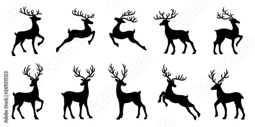 christmas deer silhouettes