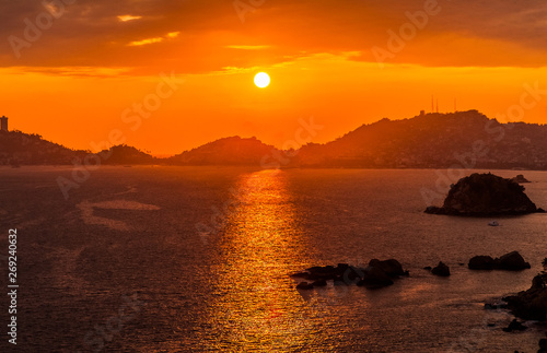 Acapulco bay sunset , Mexico