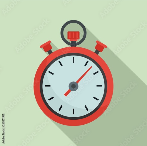 Stopwatch icon. Flat illustration of stopwatch vector icon for web design