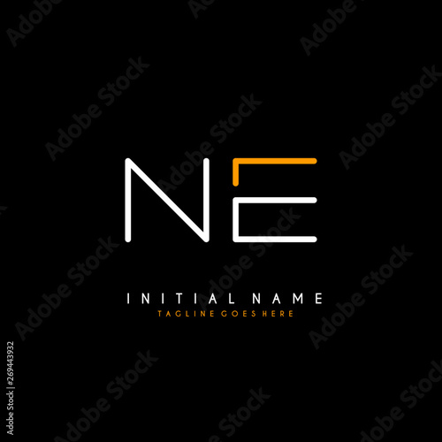 Initial N E NE minimalist modern logo identity vector