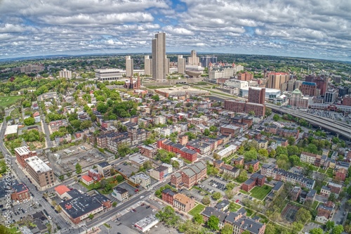 Aerial View of the City Albany, Capitol of the State of New York