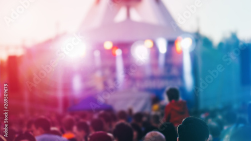 Open air music Concert background with selective focus