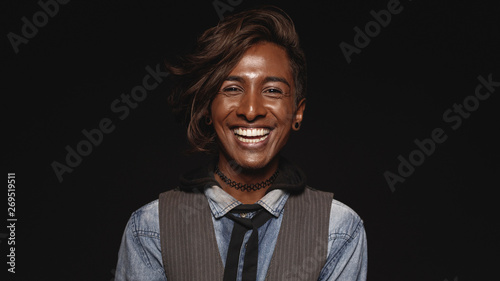 Portrait of a laughing indian man