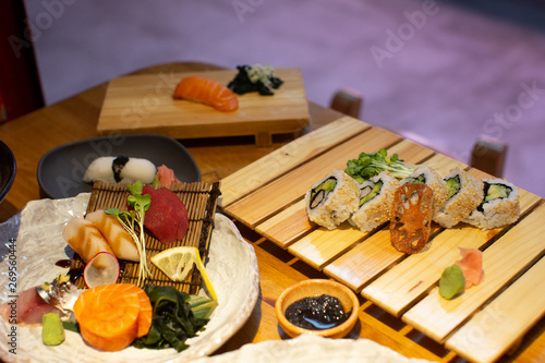 preparing cooking and serving japanese food