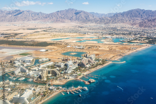 Eilat Israel beach aerial view photo city Red Sea Aqaba travel