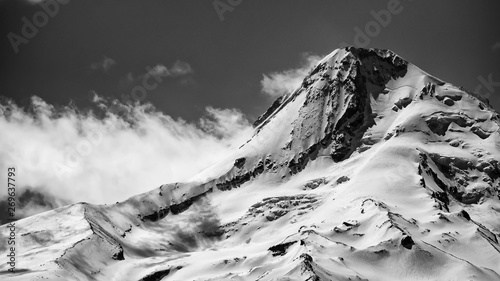 The Summit of Mt. Hood in Black and White