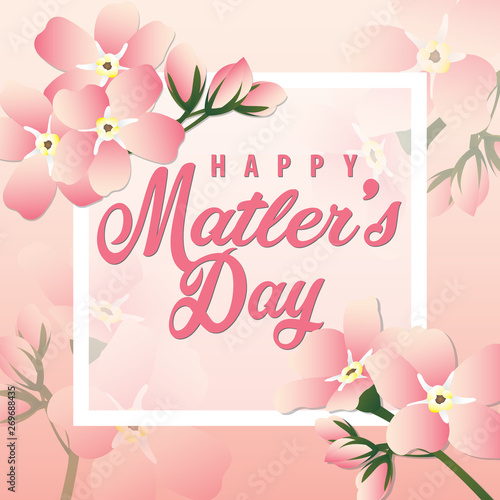 Mother's day greeting card with flowers 