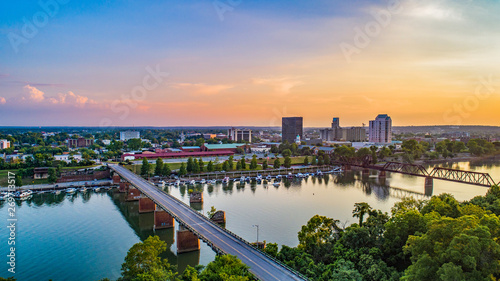 Augusta, Georgia, USA Downtown Skyline Aerial