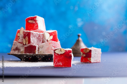 original Turkish sweets on the table