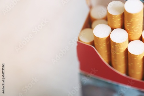  pack filled with cigarettes Drug addiction concept