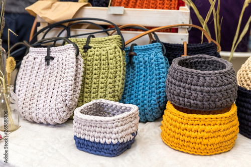Bags and wicker baskets handmade