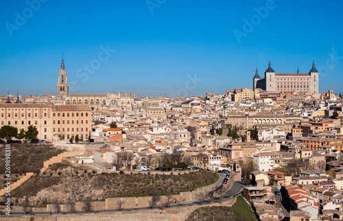 Nice landscape of the city of Toledo on a sunny day with nice blue sky