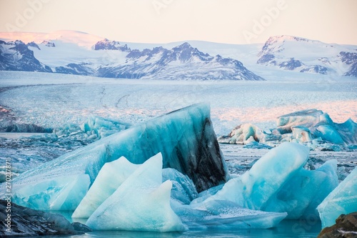 Icebergs at the Jökulsárlón Glacier Lagoon, Iceland, Europe