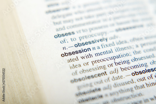 The description of the noun Obsession in English dictionary