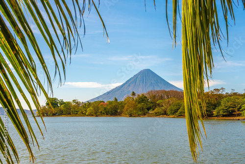 View at the Conception Volcano with Nicaragua lake at the Ometepe Island - Nicaragua