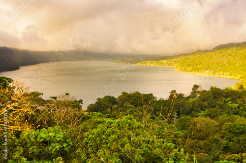 Mountain landscape in green wally with crystal lake , in Bali mountains.