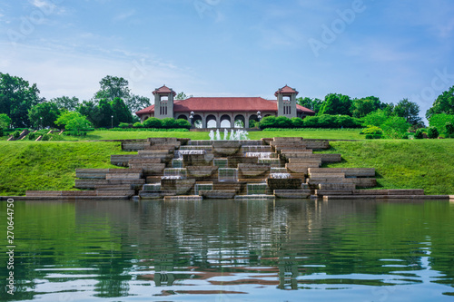 The World's Fair Pavilion on a early summer morning. Designed by English architect Henry Wright, located in Forest Park, Saint Louis, Missouri.