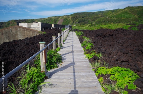 三宅島の遊歩道と災害遺構