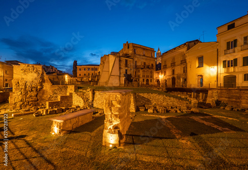 Teramo (Italy) - The elegant historical center, with street and stone church, of this hill and province city in Abruzzo region.