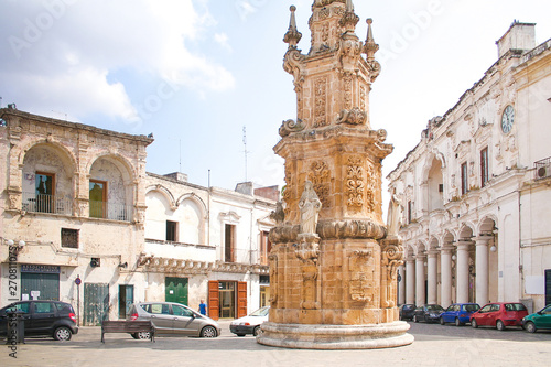 Salandra square in Nardò village, Italy