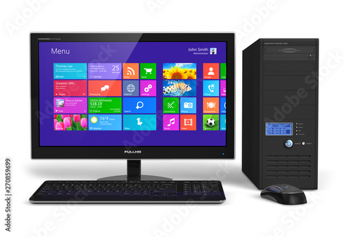 Desktop computer with touchscreen interface