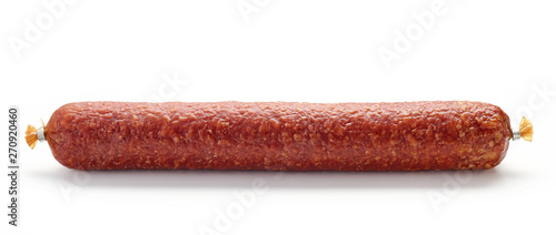 salami sausage on white background