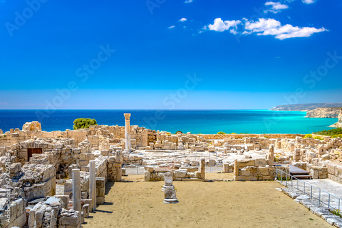 Achilles' House Kourio Basilica at The Sanctuary of Apollo at the Kourion World Heritage Archaeological site near Limassol (Lemesos), Cyprus