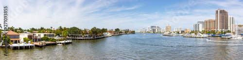 Fort Lauderdale skyline Florida downtown panorama condo condominium banner city marina boats