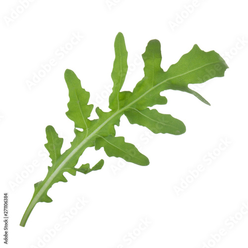 leaf of arugula isolated on white background