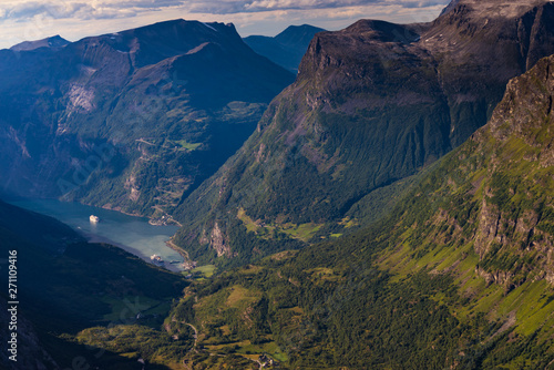 Fjord Geiranger from Dalsnibba viewpoint, Norway