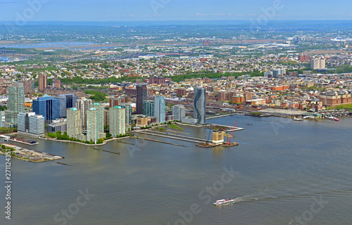 Cityscape on Hudson Waterfront. Hudson County, county in U.S. state of New Jersey