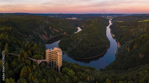 The Saar Loop at the viewpoint Cloef at Orscholz near Mettlach in Germany.
