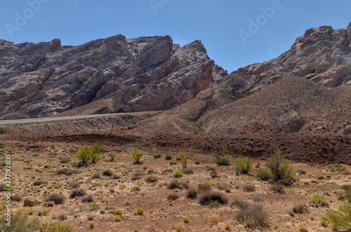 Intestate 70 Highway climbing up San Rafael Reef at Spotted Wolf Canyon (Emery County, Utah, USA)