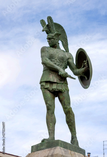 Pietrabbondante, Molise, Italy: statue of an ancient Samnite warrior