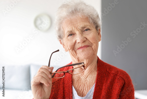 Portrait of senior woman at home