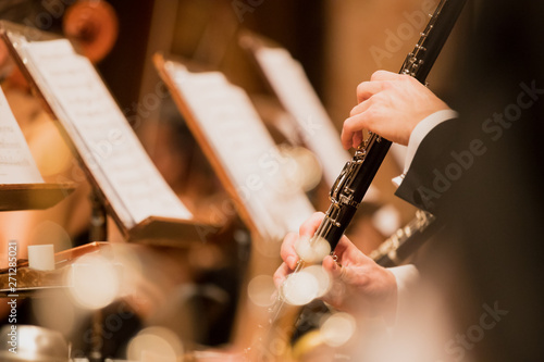 clarinet during a classical concert music, close-up.