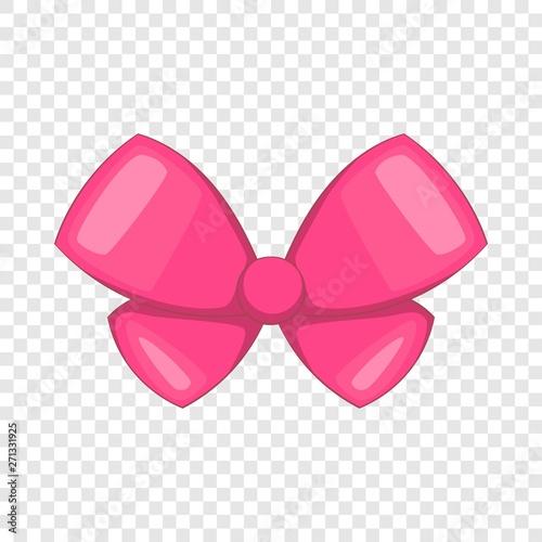 Pink bow icon. Cartoon illustration of pink bow vector icon for web design