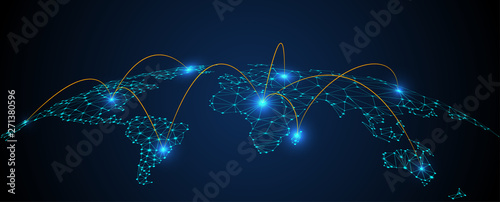 Global network connection concept, abstract concept earth