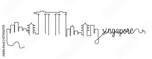 Singapore City Skyline Doodle Sign