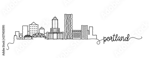 Portland City Skyline Doodle Sign