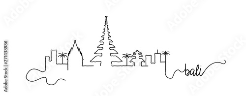 Bali City Skyline Doodle Sign