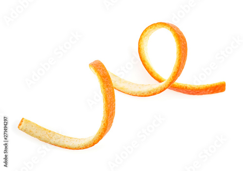 Peel of orange, isolated on white background