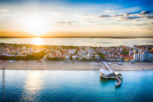 Lignano Sabbiadoro beach in Italy