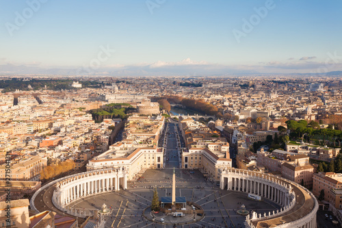 Saint Peter square aerial view, Vatican city